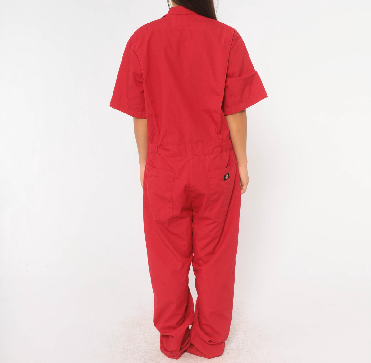 Y2K Dickies Red Coveralls Zip Front Jumpsuit Unisex Medium M