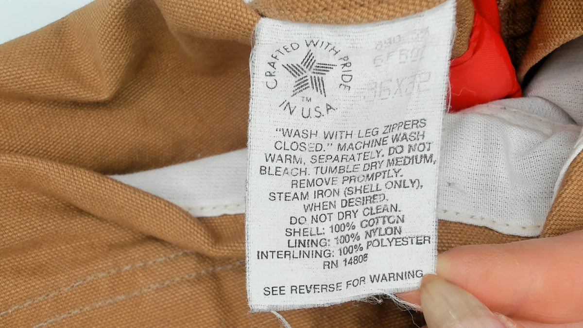 80s Carhartt Duck Canvas Bib Overalls Tan Double Knee Workwear Medium