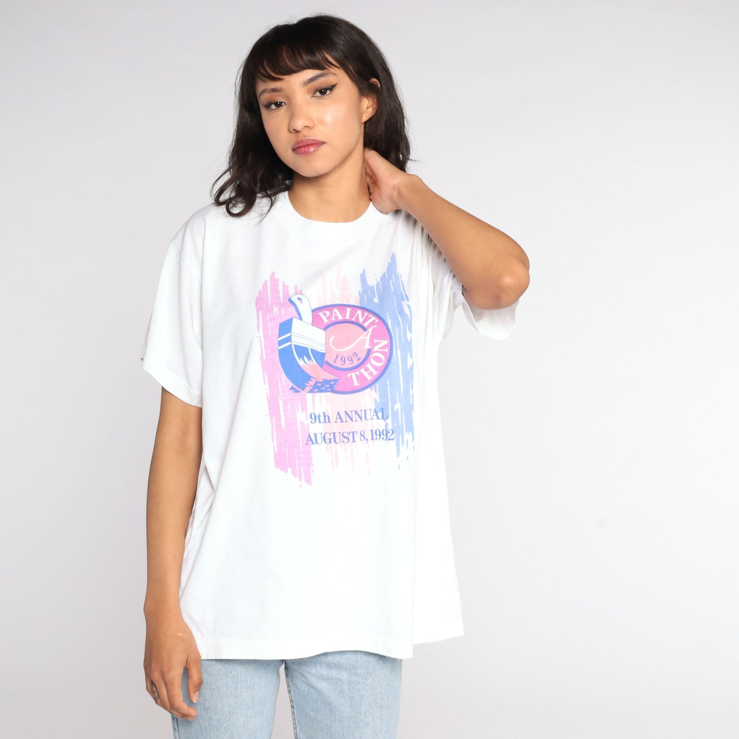 1992 Paint A Thon Shirt -- Painting T Shirt 90s Graphic Tee Painter Shirt Slogan Shirt Vintage 1990s Screen Stars Shirt Extra Large xl