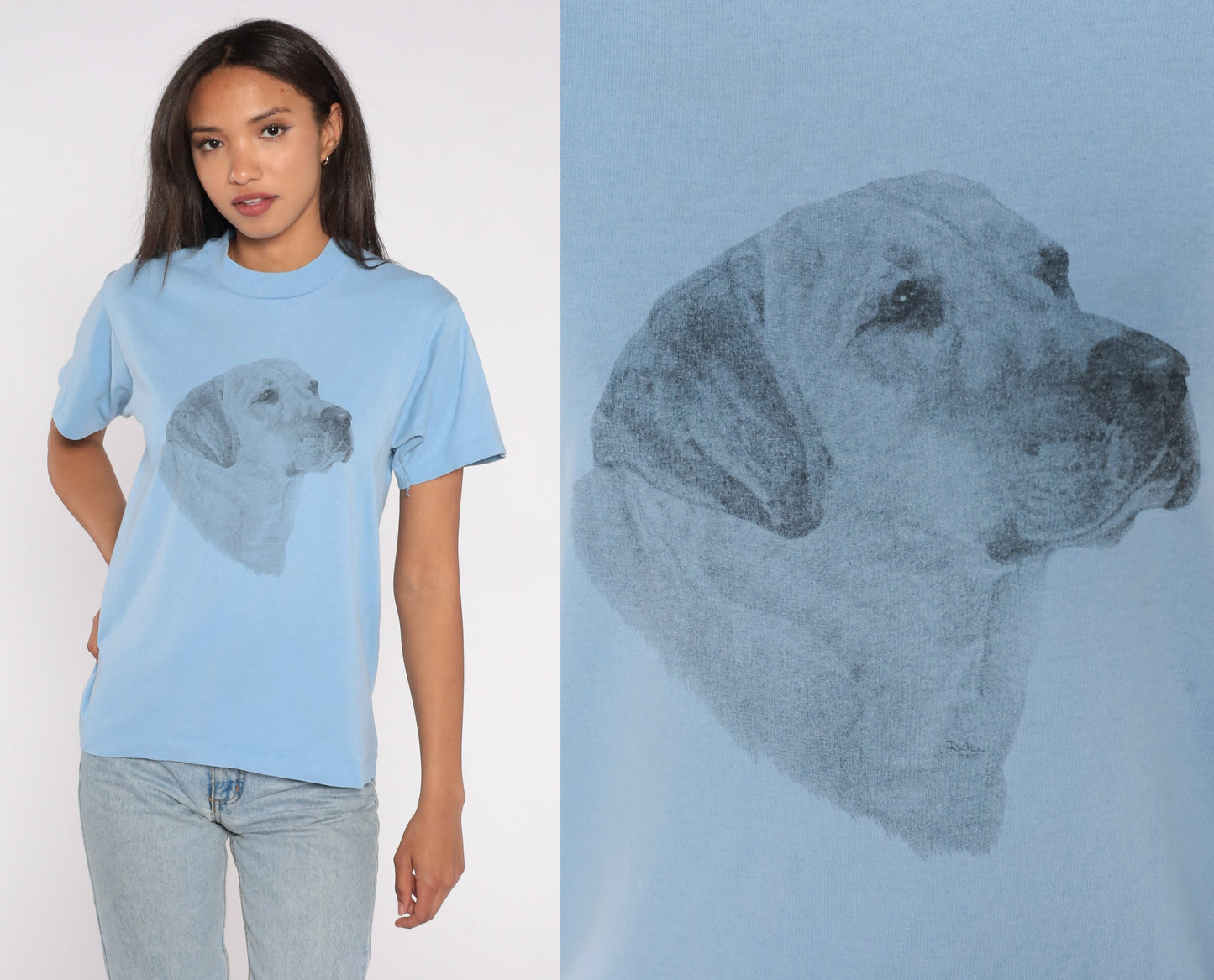 Lab Dog Shirt LABRADOR Dog Breed Shirt Screen Stars Graphic Tshirt Yellow Lab Screen Print Vintage 80s Animal Single Stitch T Shirt Small