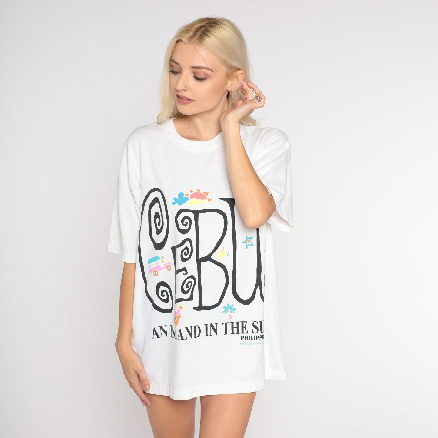 Cebu Philippines Shirt 90s Island in the Sun T-Shirt Tropical Graphic Tee Filipino Tshirt Retro Tourist Travel Asia Vintage 1990s Medium M